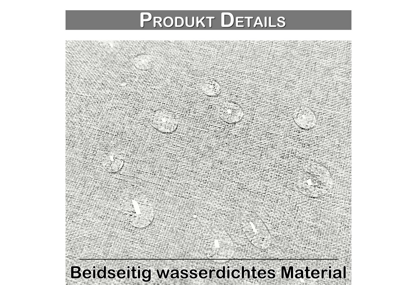 LMaxhome Outdoorvorhang 100% Blickdicht, Balkonvorhang wasserfest & windfest (2 St), 150 g/m² Polyester, Leinenoptik, mit Ösen für Terrasse & Pergola Bild 5