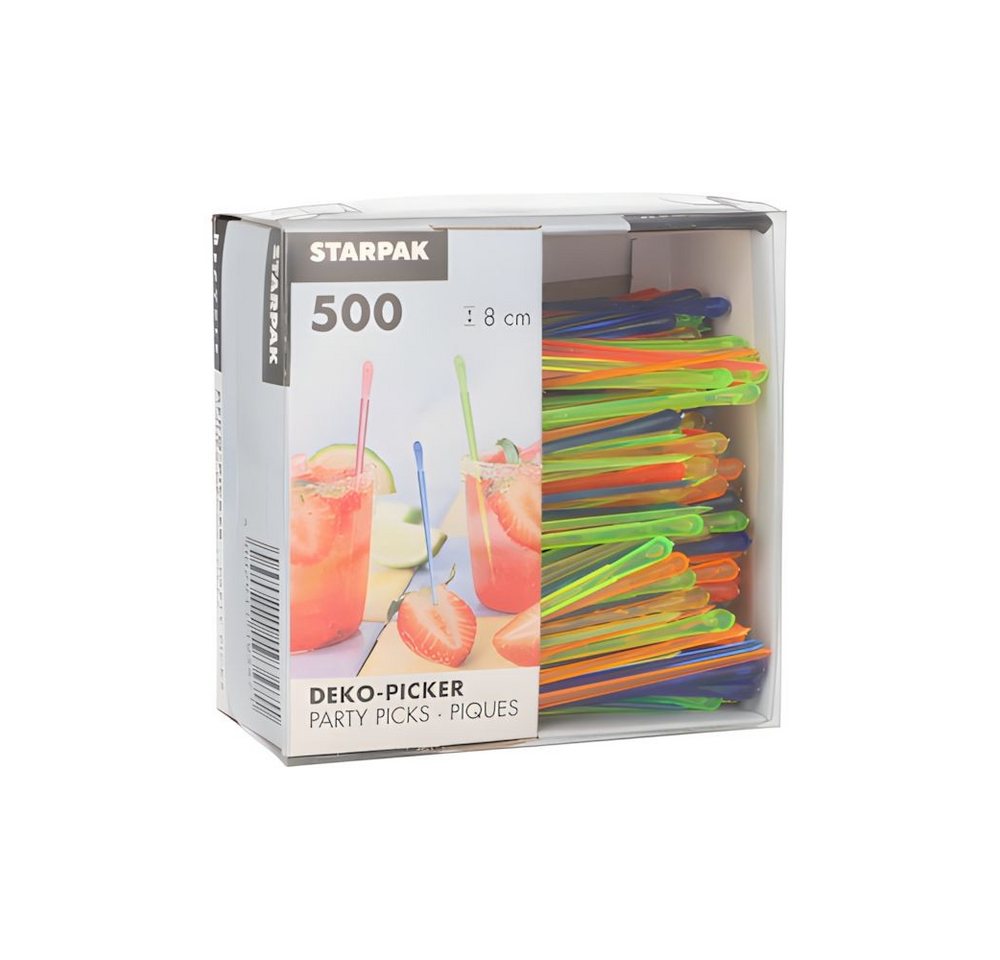 PAPSTAR Partyspieße Deko-Picker, PS 8 cm farbig sortiert Drop 500 Stk Bild 2
