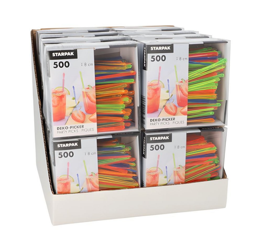 PAPSTAR Partyspieße Deko-Picker, PS 8 cm farbig sortiert Drop 500 Stk Bild 3