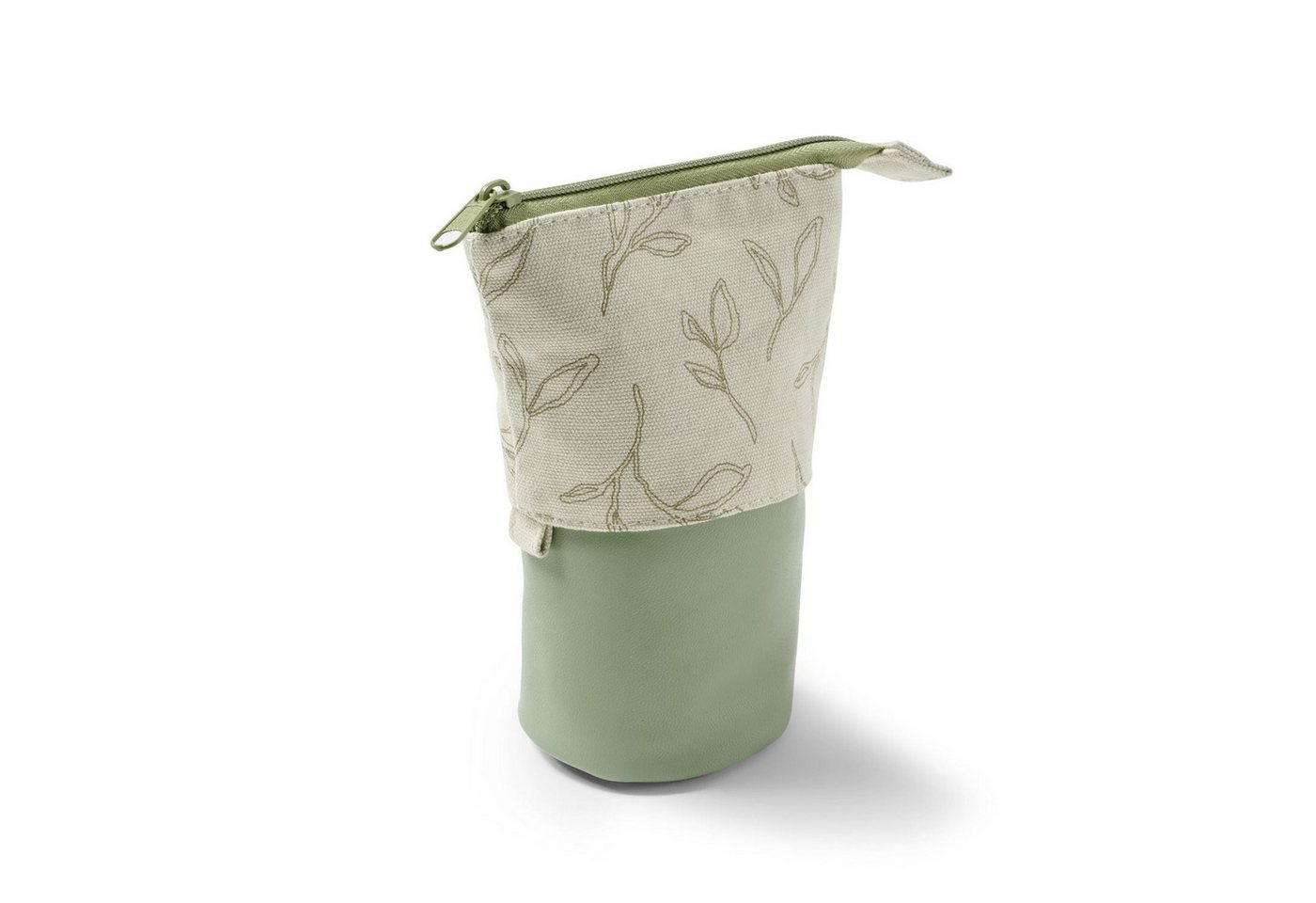 Briefpapier Stiftemäppchen Baumwolle & recycled PET, 13x7,5x12 (bis 18cm), grün