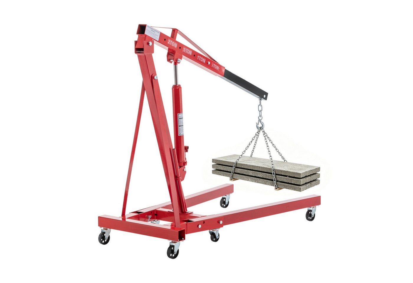 Blossom Werkstattkran Hydraulischer Motorkran 2000 kg klappbar mit Teleskopausleger 30–230cm, Tragkraft max.2t 88×90×150 cm Werkstattkran Ladekran mit 360° Rollen für Motorwechsel Bild 2