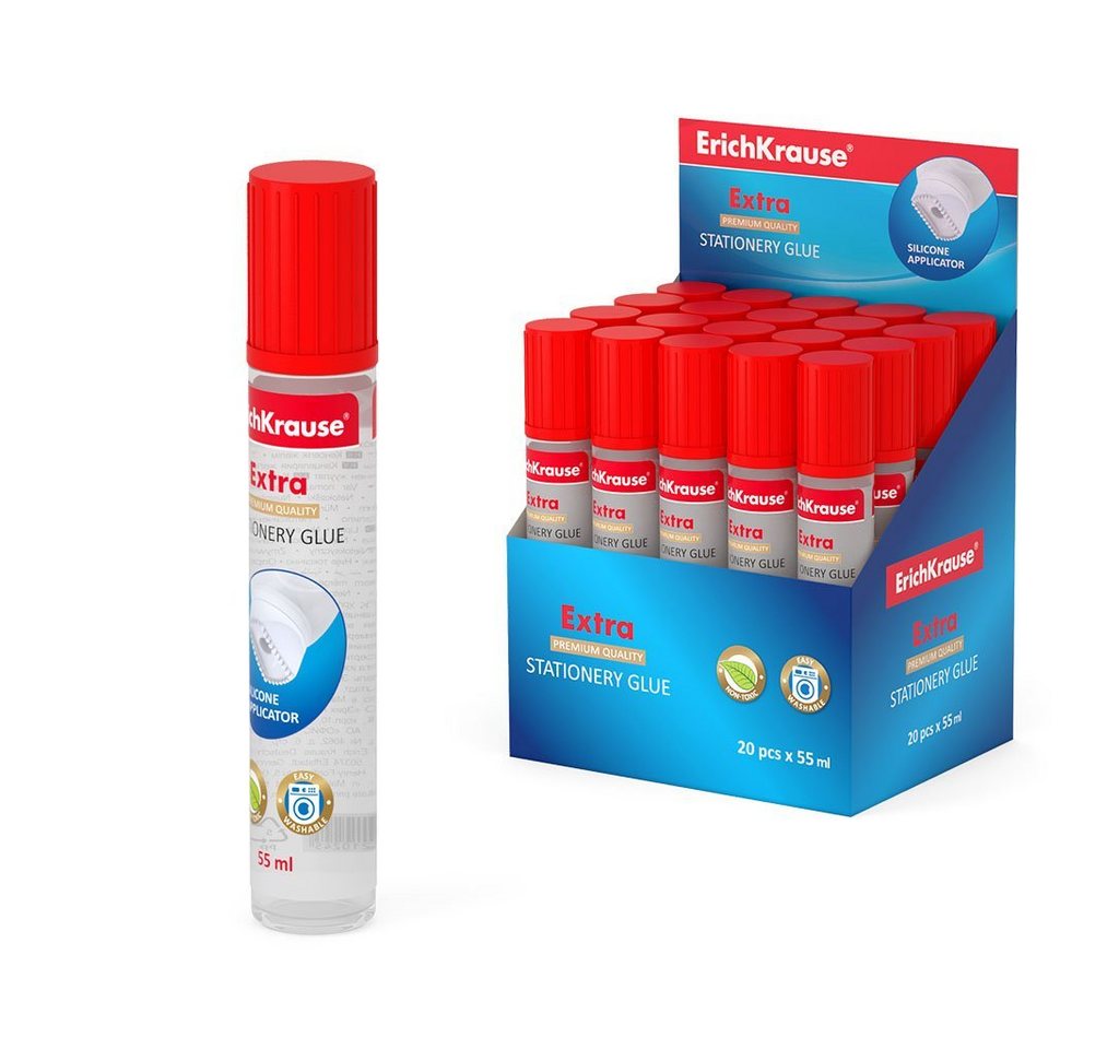Erich Krause Klebestift, Flüssigkleber haftstark Silikonapplikator 55ml wasserlöslich 1 Stück Bild 2