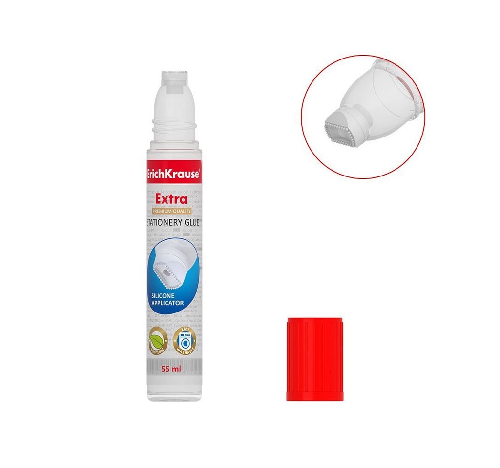 Erich Krause Klebestift, Flüssigkleber haftstark Silikonapplikator 55ml wasserlöslich 1 Stück Bild 3