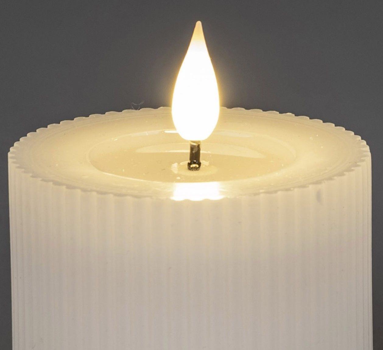 formano LED-Kerze Streifen, LED, mit Timerfunktion, Weiß, Rillen, H: 4cm Bild 3