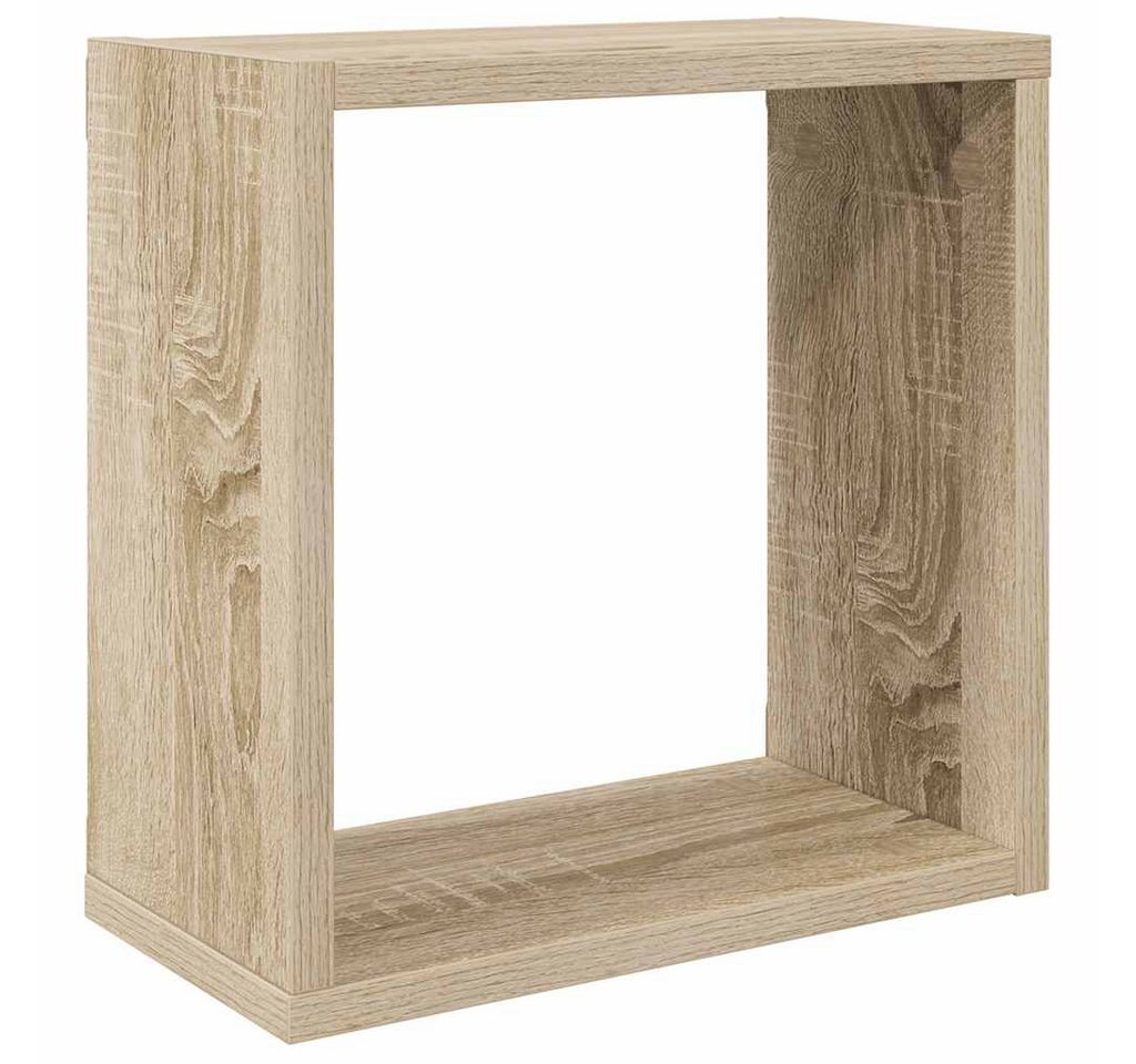 furnicato Wandregal Wand-Würfelregal-Set 30x15x30 cm Sonoma-Eiche Massivholz, 2-tlg., Stabile Schweberegale mit pflegeleichter Oberfläche für das Wohnzimmer