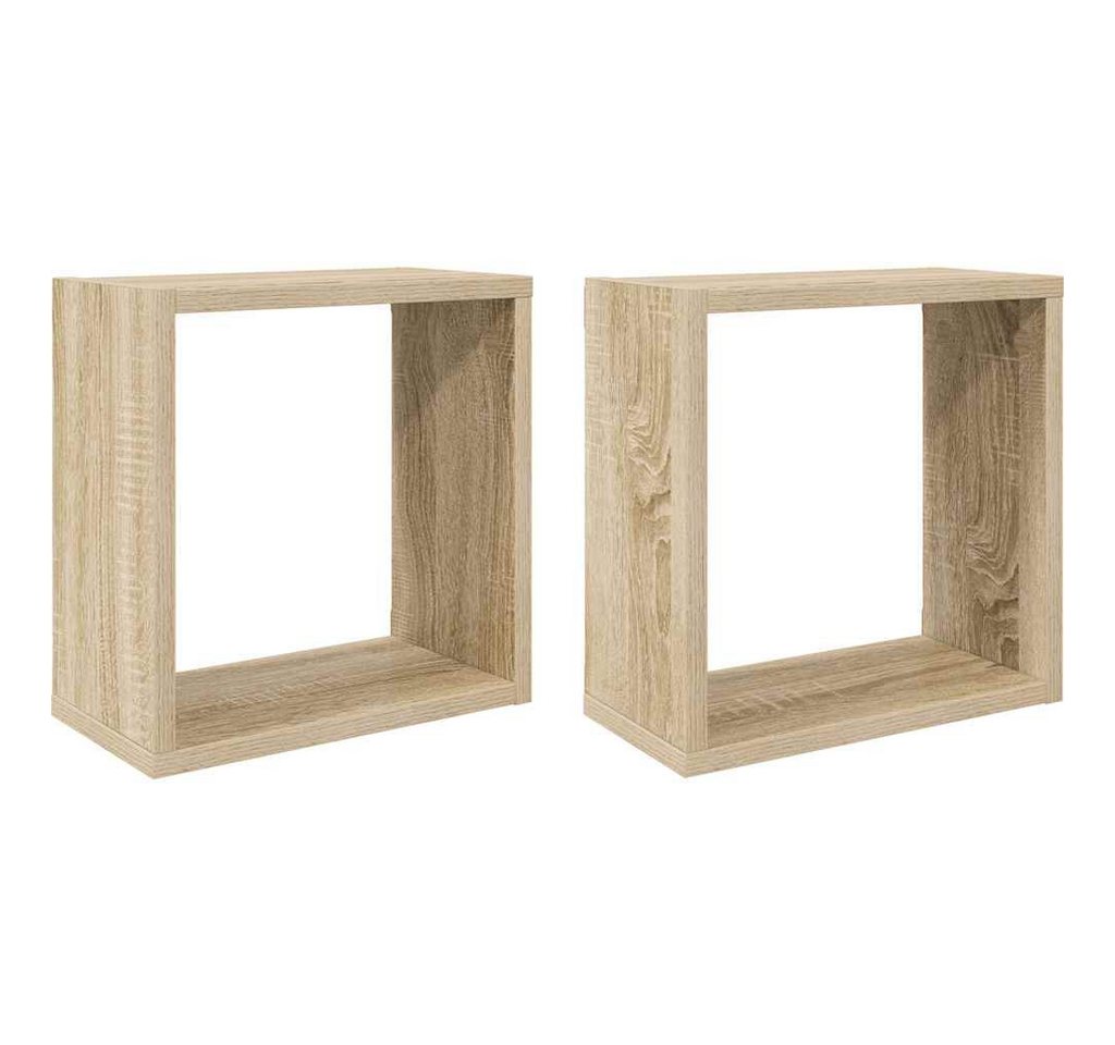 furnicato Wandregal Wand-Würfelregal-Set 30x15x30 cm Sonoma-Eiche Massivholz, 2-tlg., Stabile Schweberegale mit pflegeleichter Oberfläche für das Wohnzimmer Bild 2
