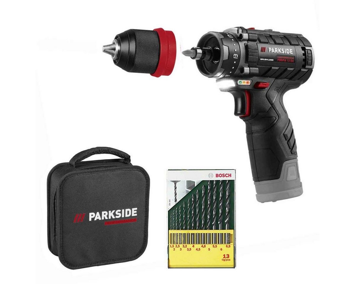 PARKSIDE PERFORMANCE® Akku-Drehschlagschrauber 12V Akku-Bohrschrauber PBSPA 12+ Bosch Bohrerset (ohne Akku) Bild 3