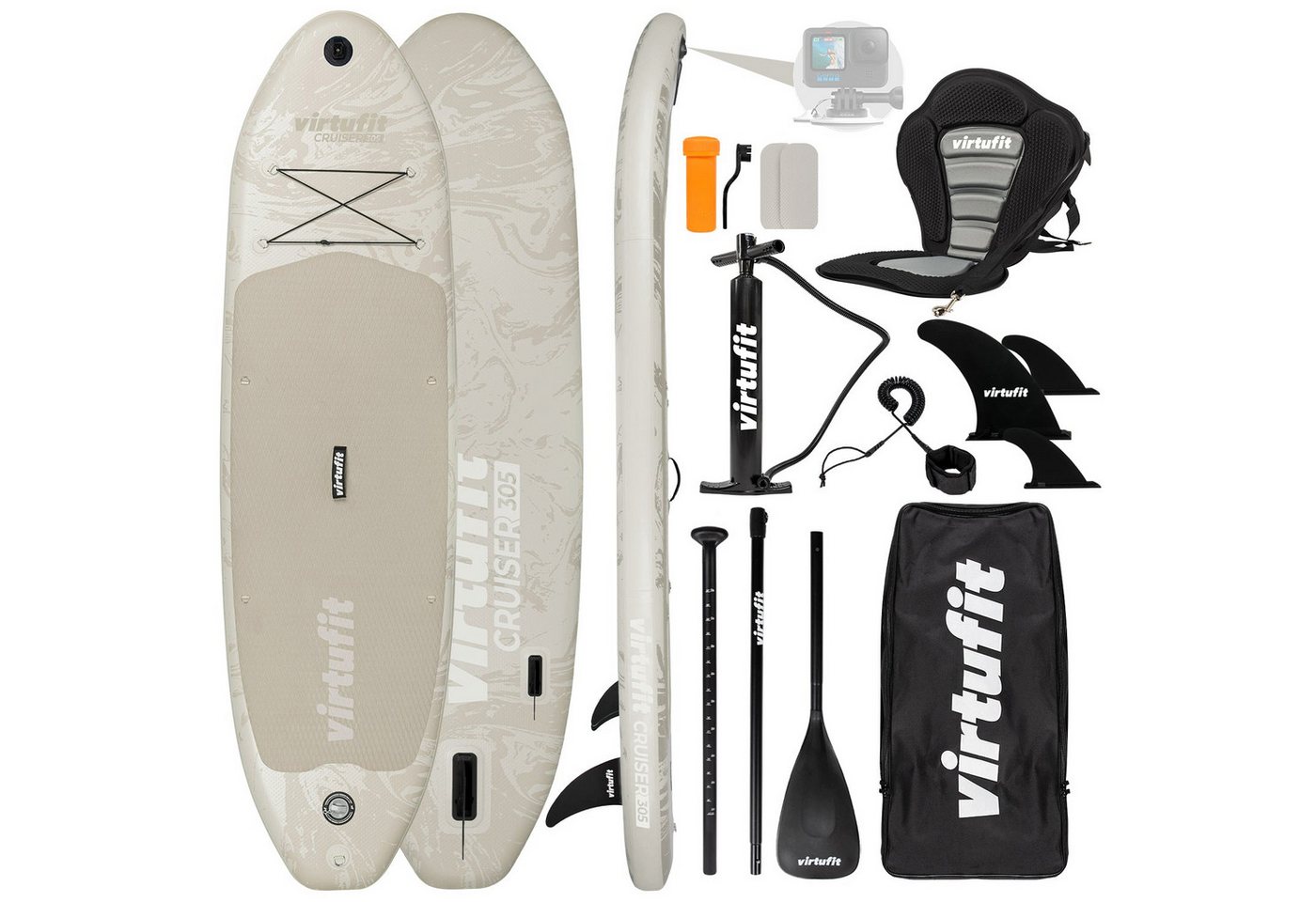 VirtuFit Inflatable SUP-Board VirtuFit Supboard Cruiser 305 Sandbeige mit Kajak-Sitz Bild 5