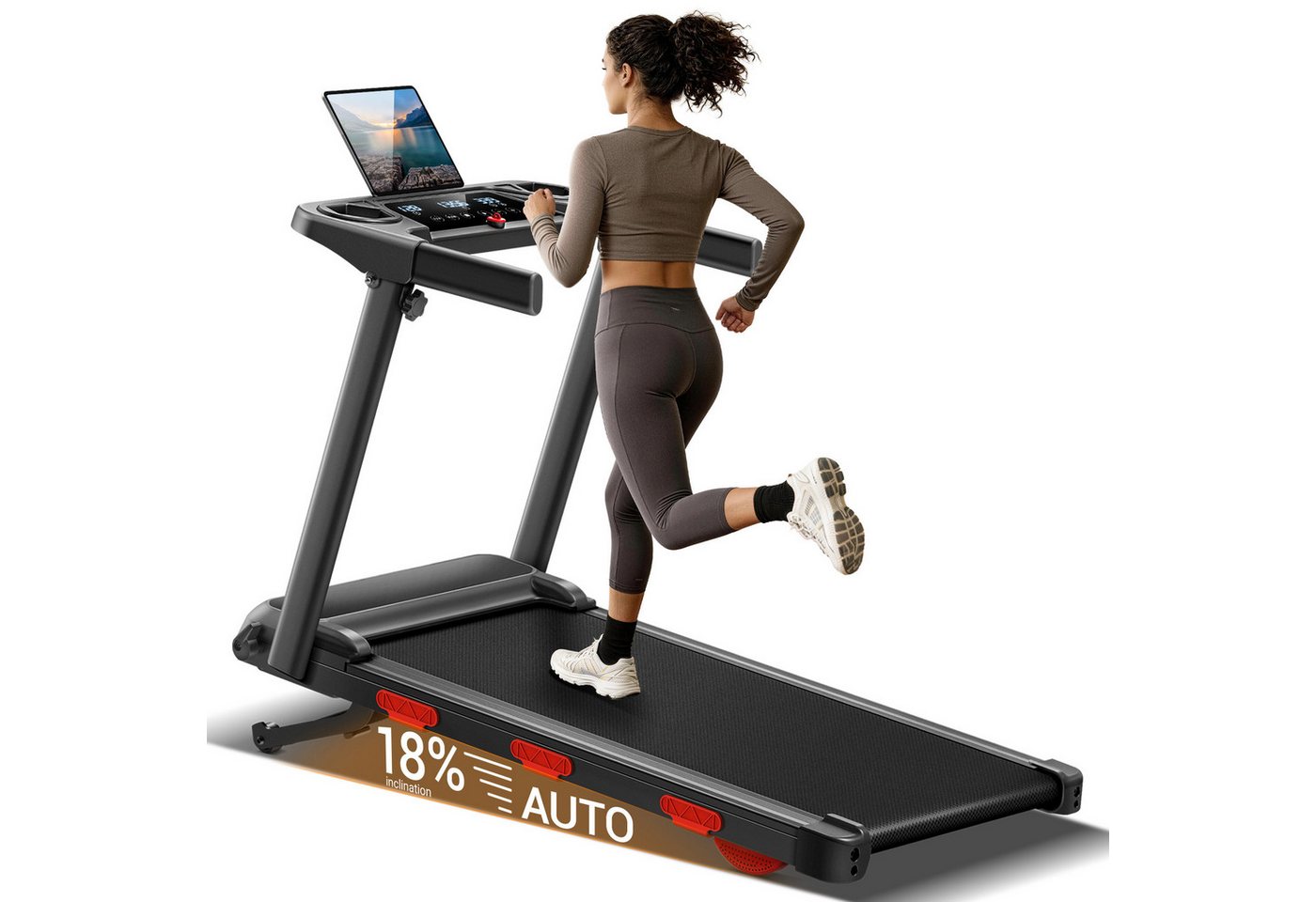 ROBORE Laufband SF60 klappbares Laufband mit 12 Programmen, 18 % Steigung, 12 km/h, mit Touchscreen-LED-Display, bis zu 160 kg Bild 4