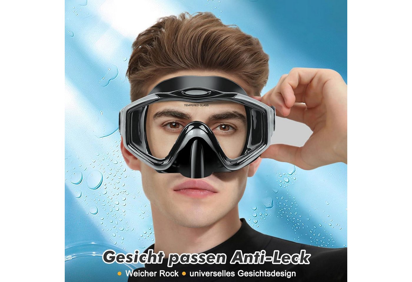 LuxusKollektion Schnorchel Schnorchelset Erwachsene Mit Flossen Taucherflossen Schnorchelmaske Bild 2