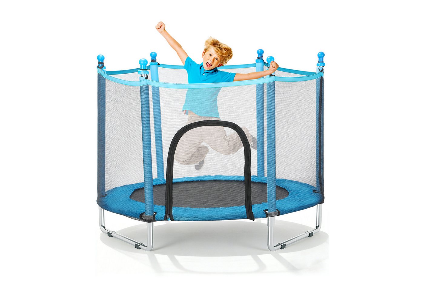 kehot Kindertrampolin Gartentrampolin mit Sicherheitsnetz, Stabiler Konstruktion, Geschenk, Ø 140 cm, Indoor-/Outdoor Trampolin für Kinder ab 3 Jahre, bis 100KG Bild 4