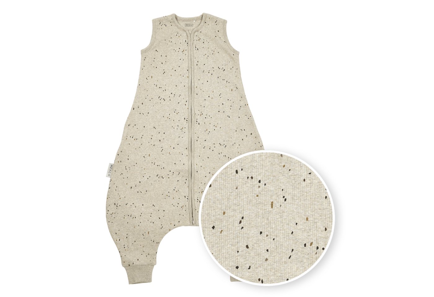 Meyco Baby Babyschlafsack Mini spot Sand Melange (95% Baumwolle / 5% Elastan, 1 tlg), 80cm Bild 3