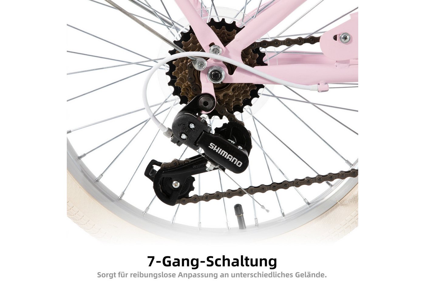 JOYSTAR Kinderfahrrad KEANO Poppy Kinderfahrrad für Mädchen 20 & 24 Zoll mit Korb