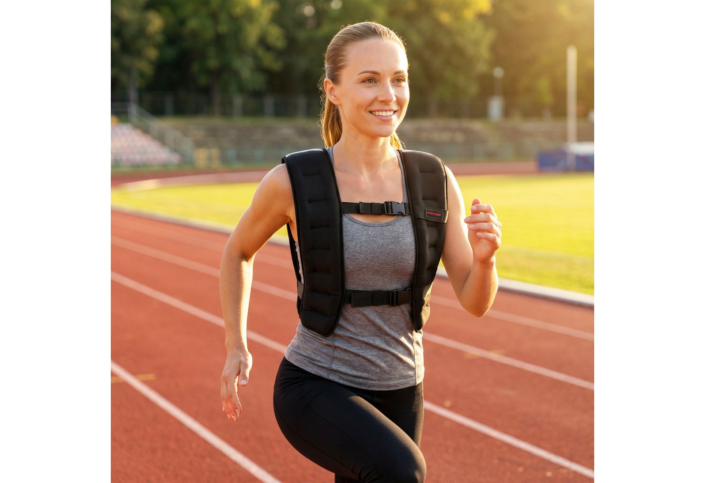 SPORTNOW Gewichtsweste 10 KG Trainingsweste mit Reflektierenden Streifen verstellbaren Gurten, (Set, 1-tlg., mit Reflektionsstreifen), für Muskelaufbau Krafttraining, Laufen, Fitness, Cross Training Bild 4