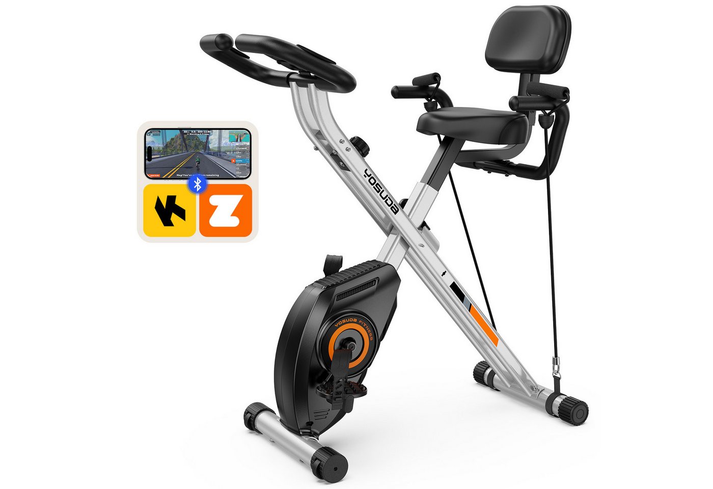 YOSUDA Heimtrainer 2026 Neu 5-in-1 Klappbarer Heimtrainer Fahrrad (1-tlg., LCD-Display Fitnessbike Senioren), Bis 150KG Leise Magnetwiderstand Bild 5