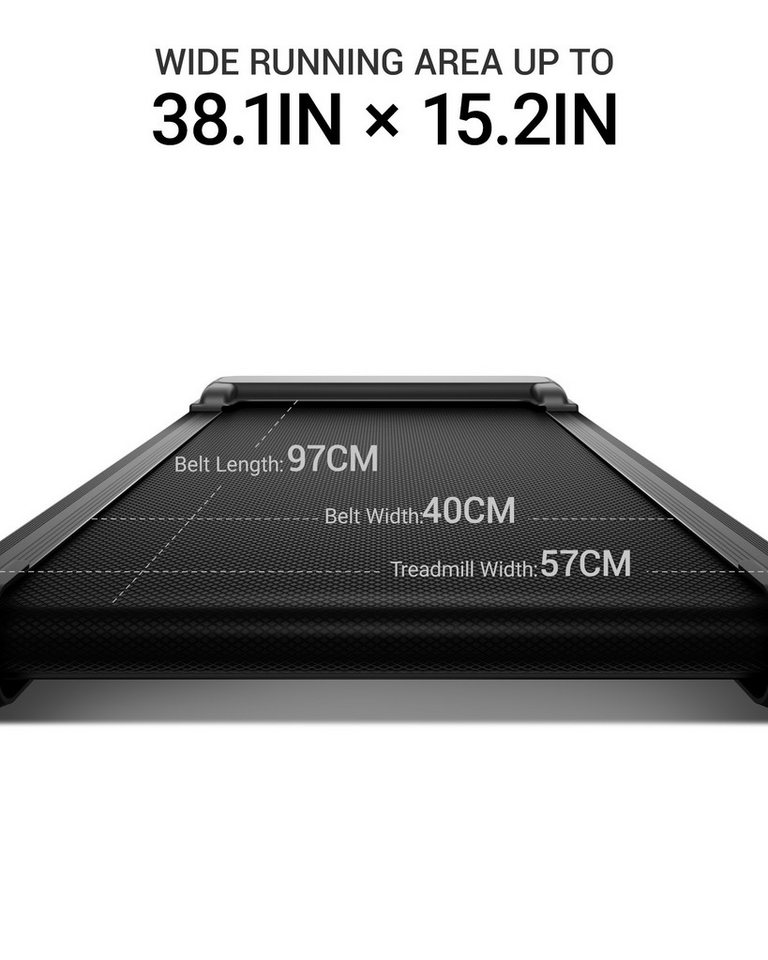 ROBORE Laufband X8F Walking Pad mit Neigungsverstellung von 0–20 %, 1–12 km/h, mit Fernbedienung und LED-Anzeige, für zu Hause und im Büro Bild 3