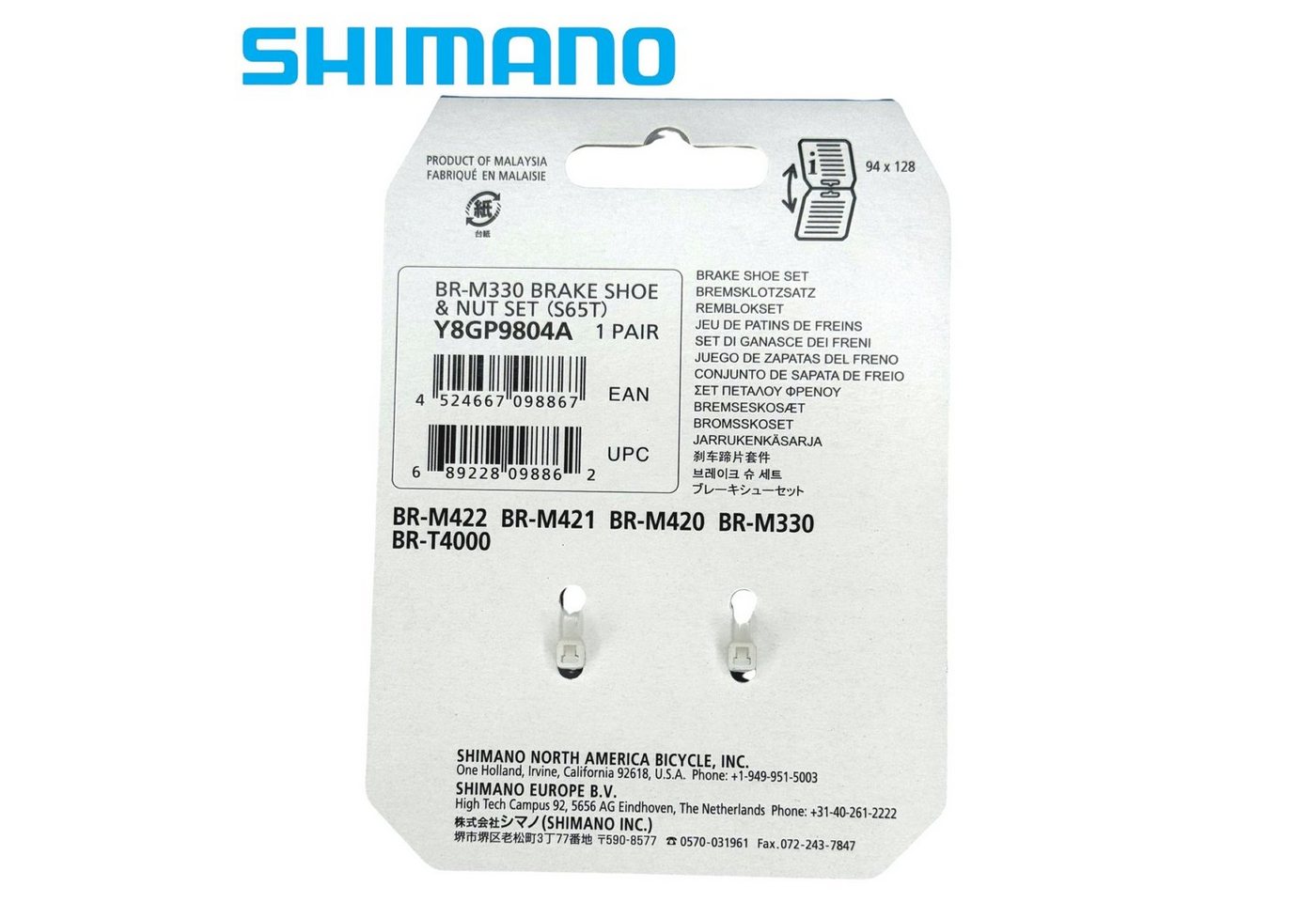 Shimano Felgenbremse SHIMANO Fahrrad V-Brake Bremse Ersatz Bremsschuh S65T 1Paar schwarz Bild 2