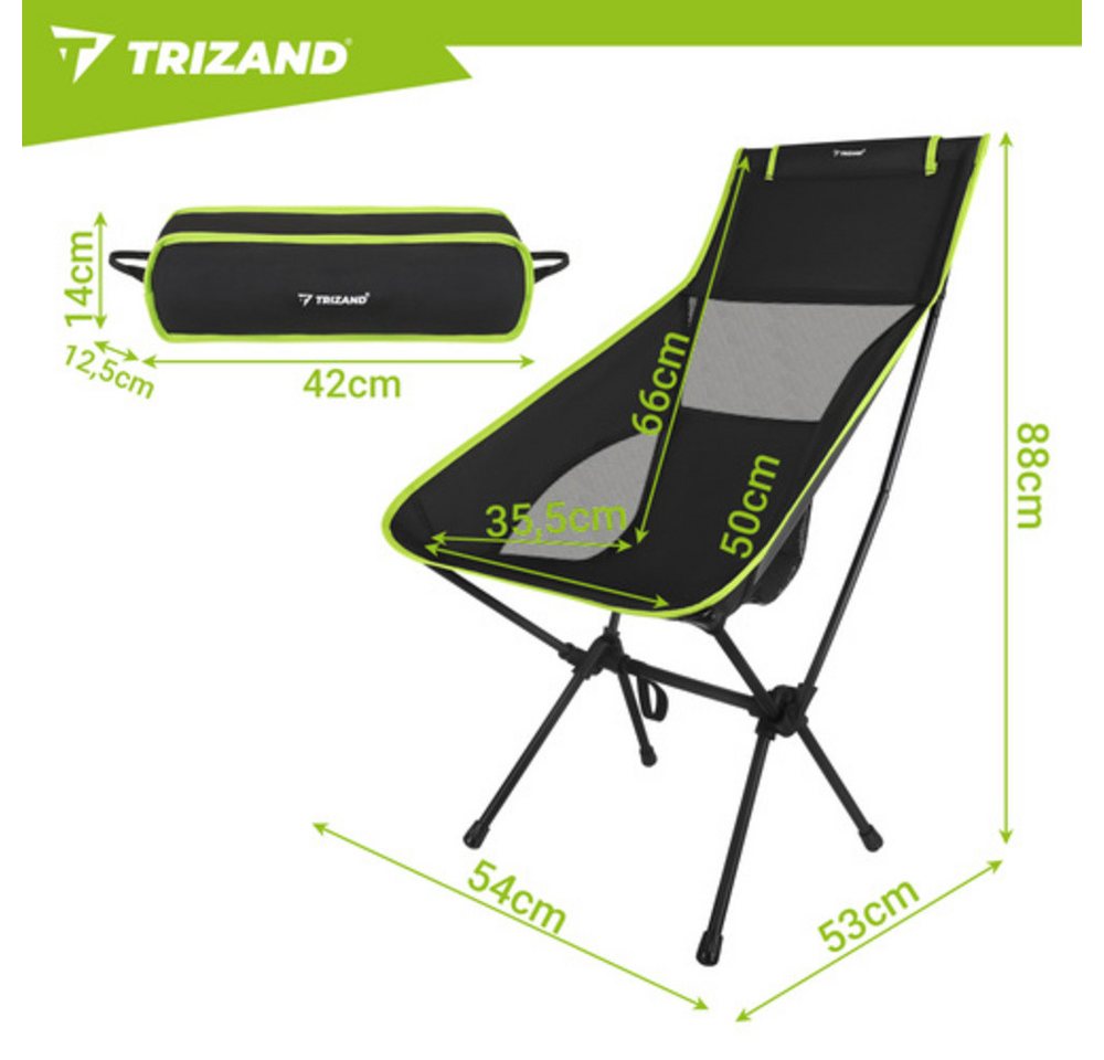 Wisam Campingstuhl Angelstuhl 41x52x86cm schwarz Trizand Bild 4
