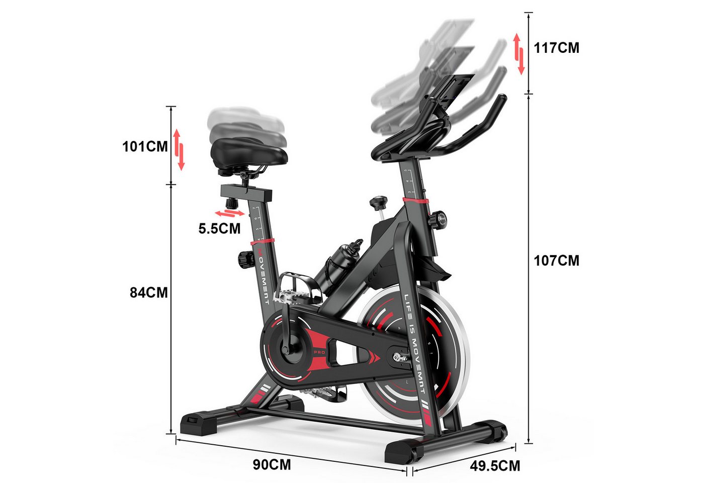Hamlody Heimtrainer Indoor-Fahrrad, leise Bild 2