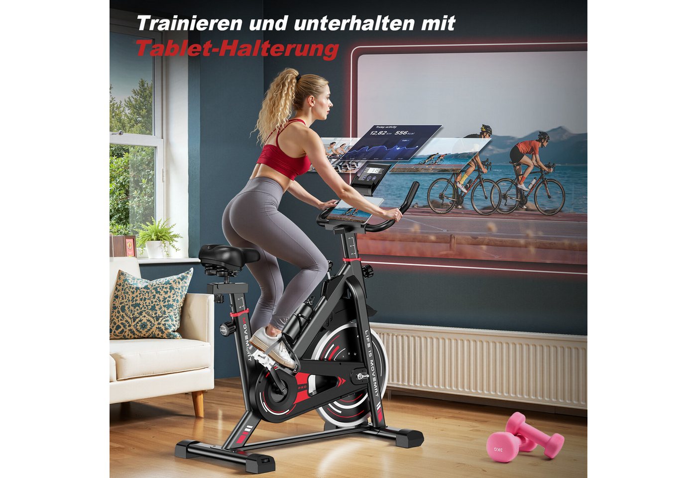 Hamlody Heimtrainer Indoor-Fahrrad, leise Bild 3