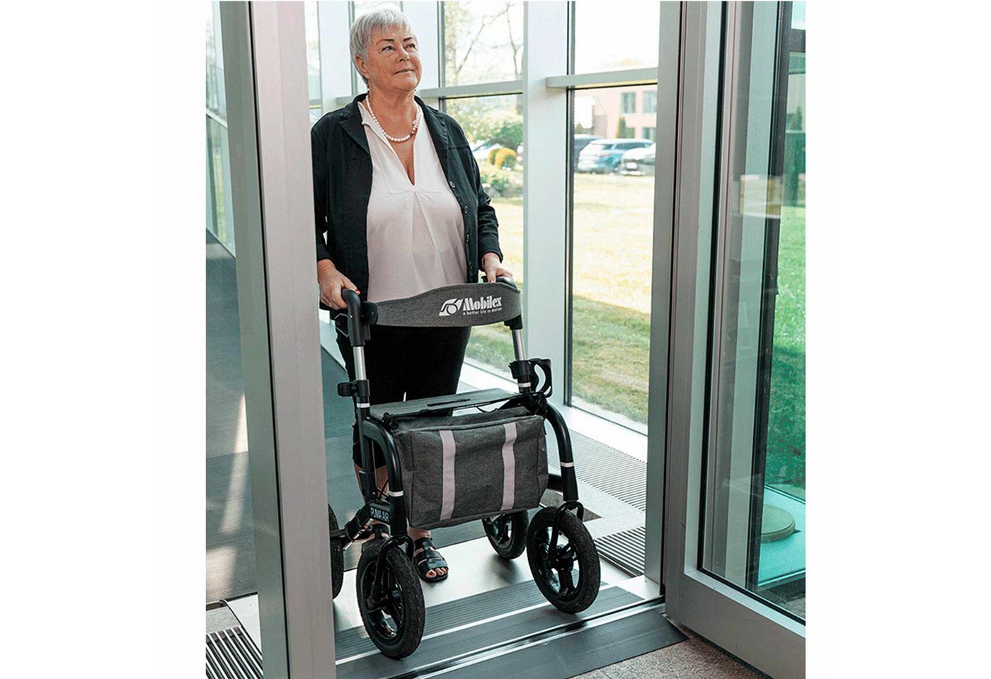 Mobilex A/S Auffahrrampe Gummirampe, grau. ohne Klebstoff - 6 x 60 x 900 mm (1-St., 1 Verkaufseinheit), für innen und außen, rutschfeste Oberfläche, ohne Klebstoff