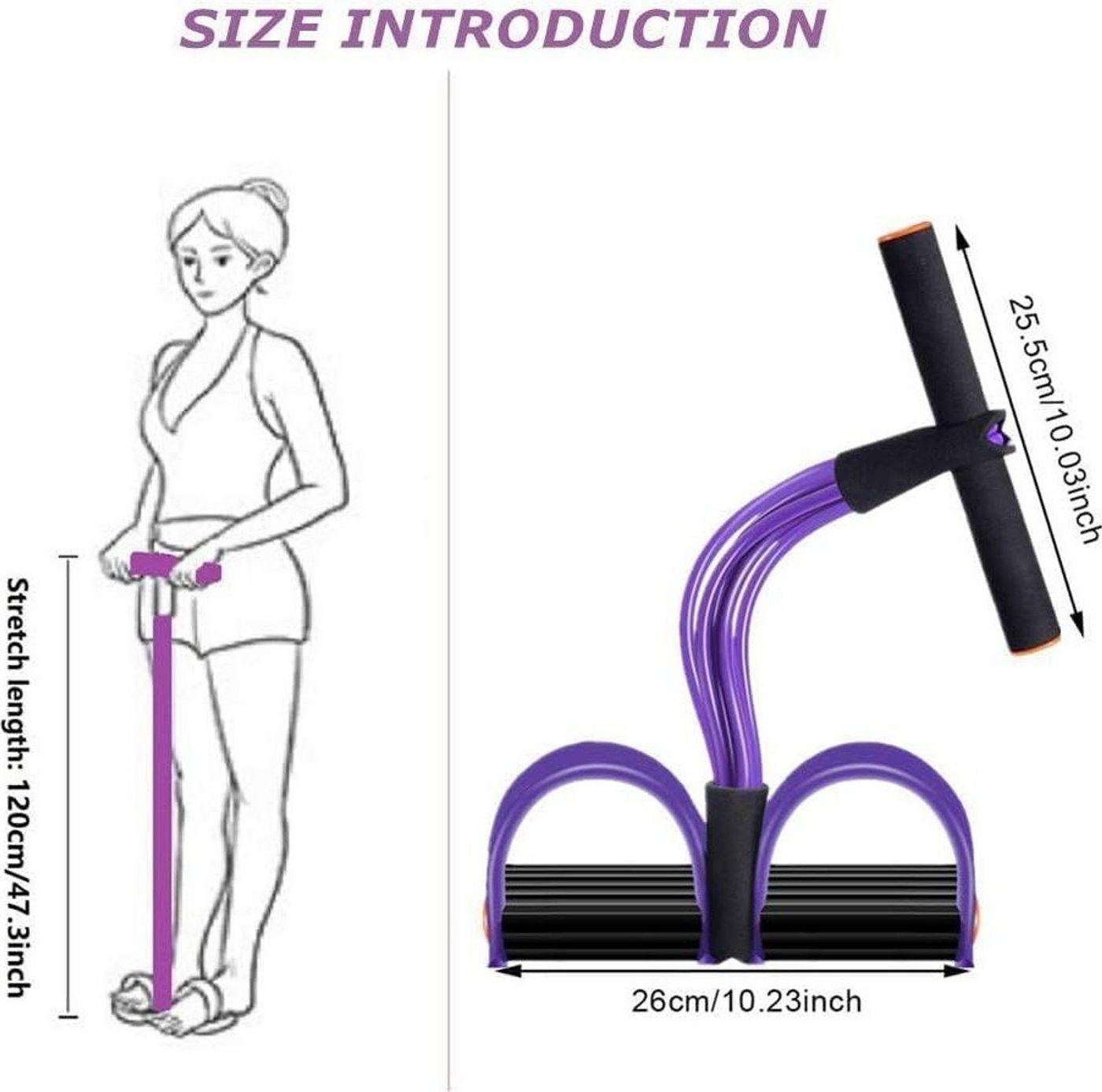 FELIXLEO Bauchtrainer Bauchtrainer mit 6 Zugseilen für Sit-up Fitness & Ganzkörpertraining Bild 2