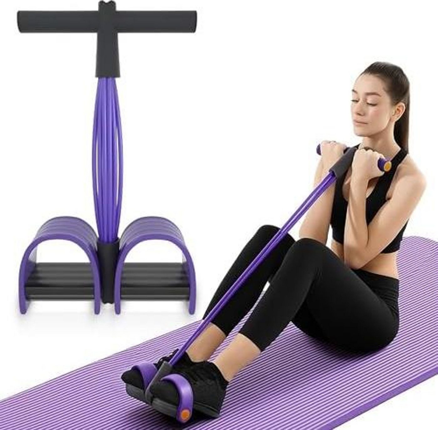 FELIXLEO Bauchtrainer Bauchtrainer mit 6 Zugseilen für Sit-up Fitness & Ganzkörpertraining Bild 3