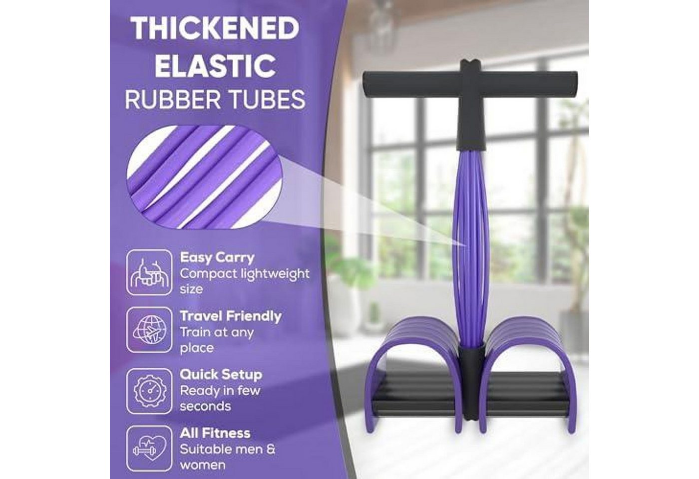 FELIXLEO Bauchtrainer Bauchtrainer mit 6 Zugseilen für Sit-up Fitness & Ganzkörpertraining Bild 4
