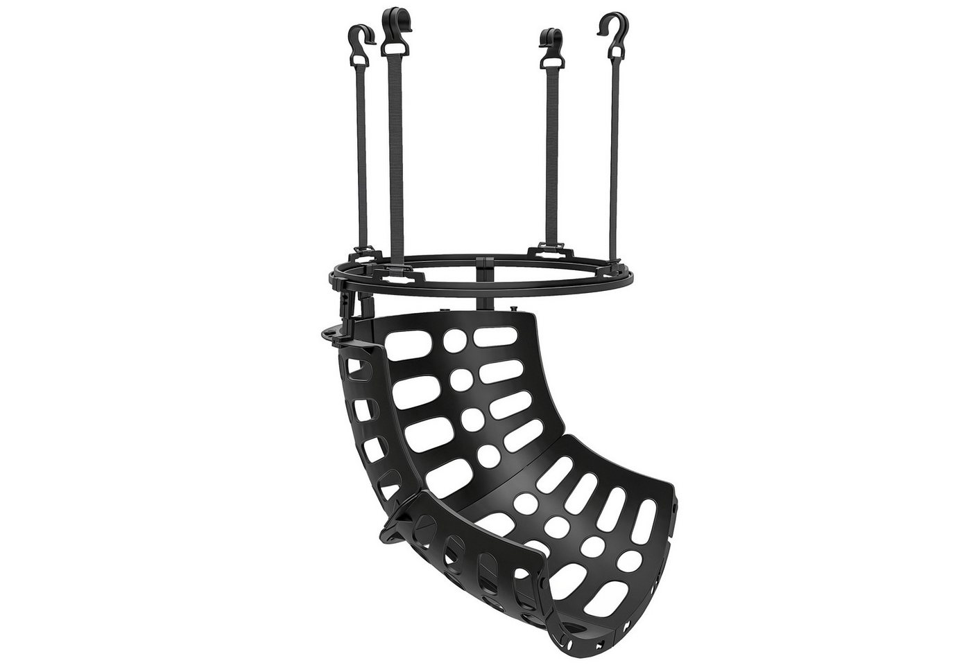 SPORTNOW Basketballkorb 360° drehbarer Rücklaufaufsatz (Basketball-Rücklaufaufsatz, 1-St., Basketball-Rebounder), mit Rückprallrampe, Indoor-Outdoor, Schwarz