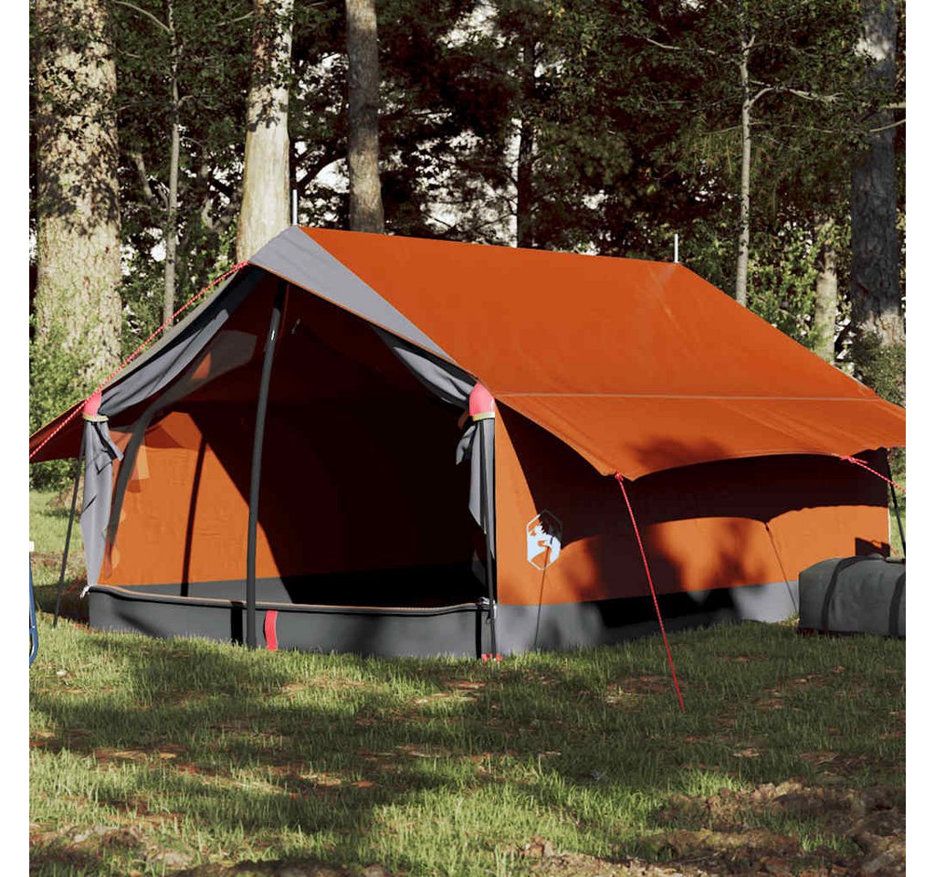 furnicato Faltzelt Campingzelt Scout A-Form 193x122x96 cm Grau-Orange, (1 tlg), Wetterfestes Leichtzelt mit E-Anschluss und integrierten Netzwänden