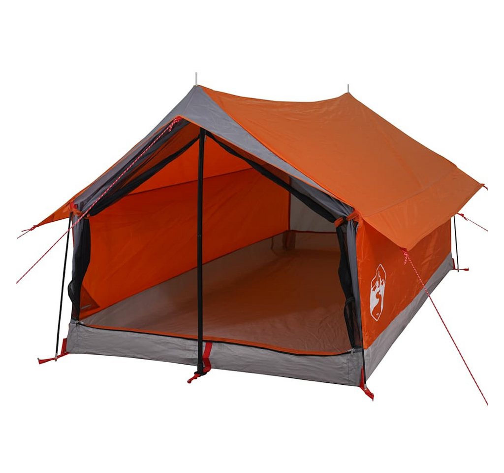 furnicato Faltzelt Campingzelt Scout A-Form 193x122x96 cm Grau-Orange, (1 tlg), Wetterfestes Leichtzelt mit E-Anschluss und integrierten Netzwänden Bild 2