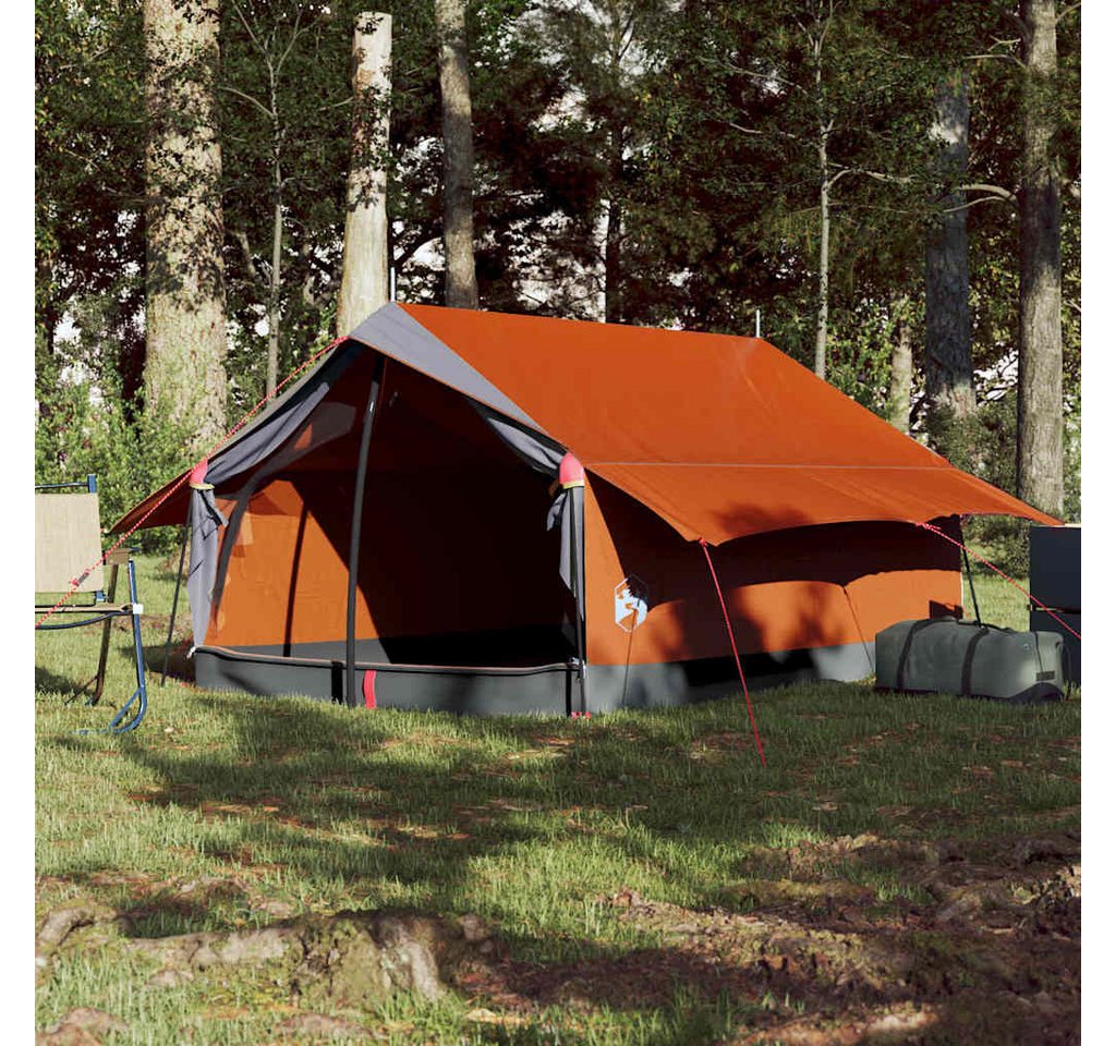 furnicato Faltzelt Campingzelt Scout A-Form 193x122x96 cm Grau-Orange, (1 tlg), Wetterfestes Leichtzelt mit E-Anschluss und integrierten Netzwänden Bild 3