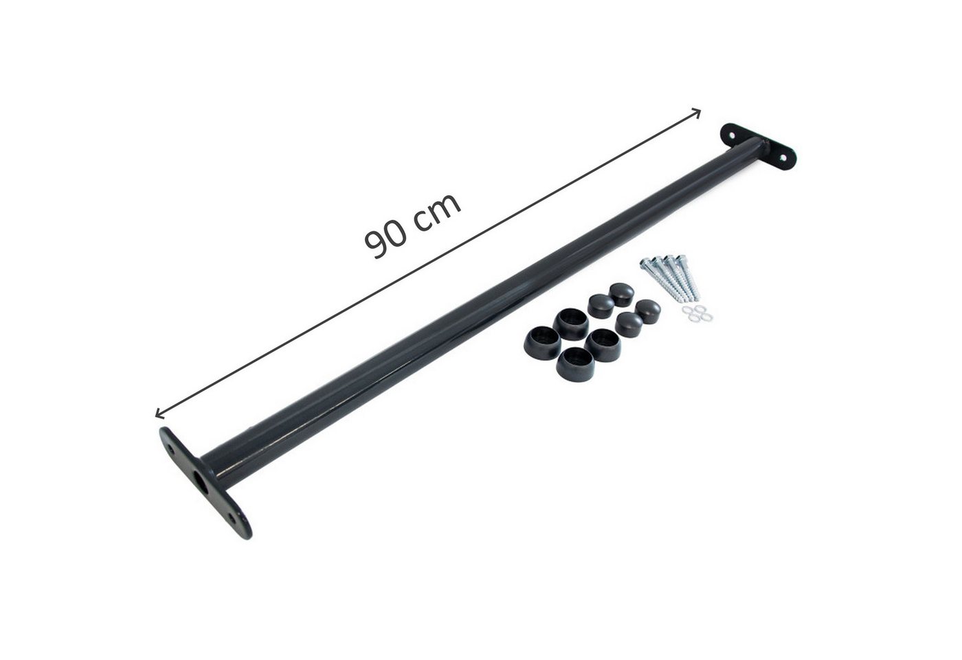 ROG-Gardenline Turnreck Reckstange Metall stabile Turnstange inklusive Montagematerial, (anthrazit, 90 cm)