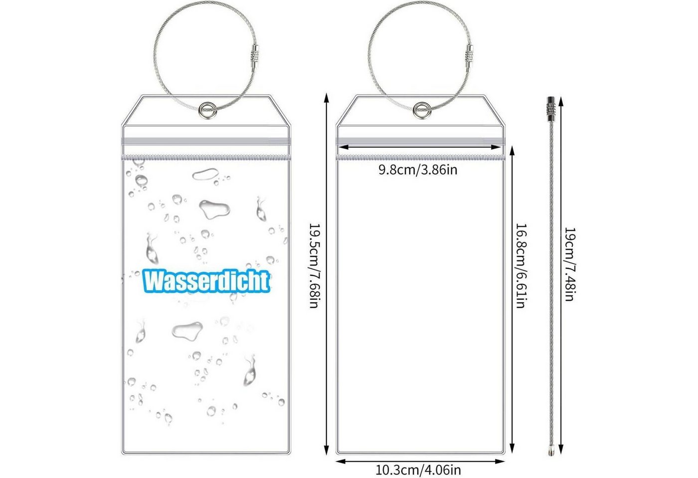 LuxusKollektion Gepäckanhänger Kofferanhänger Kreuzfahrt Wasserdicht PVC Edelstahl farblos