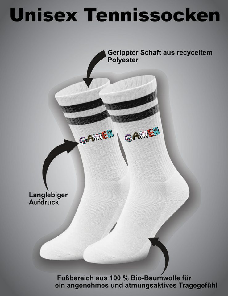 Youth Designz Tennissocken Gamer Unisex Socken Geschenk Retro mit verstärkter Verse und Zehenbereich Bild 4