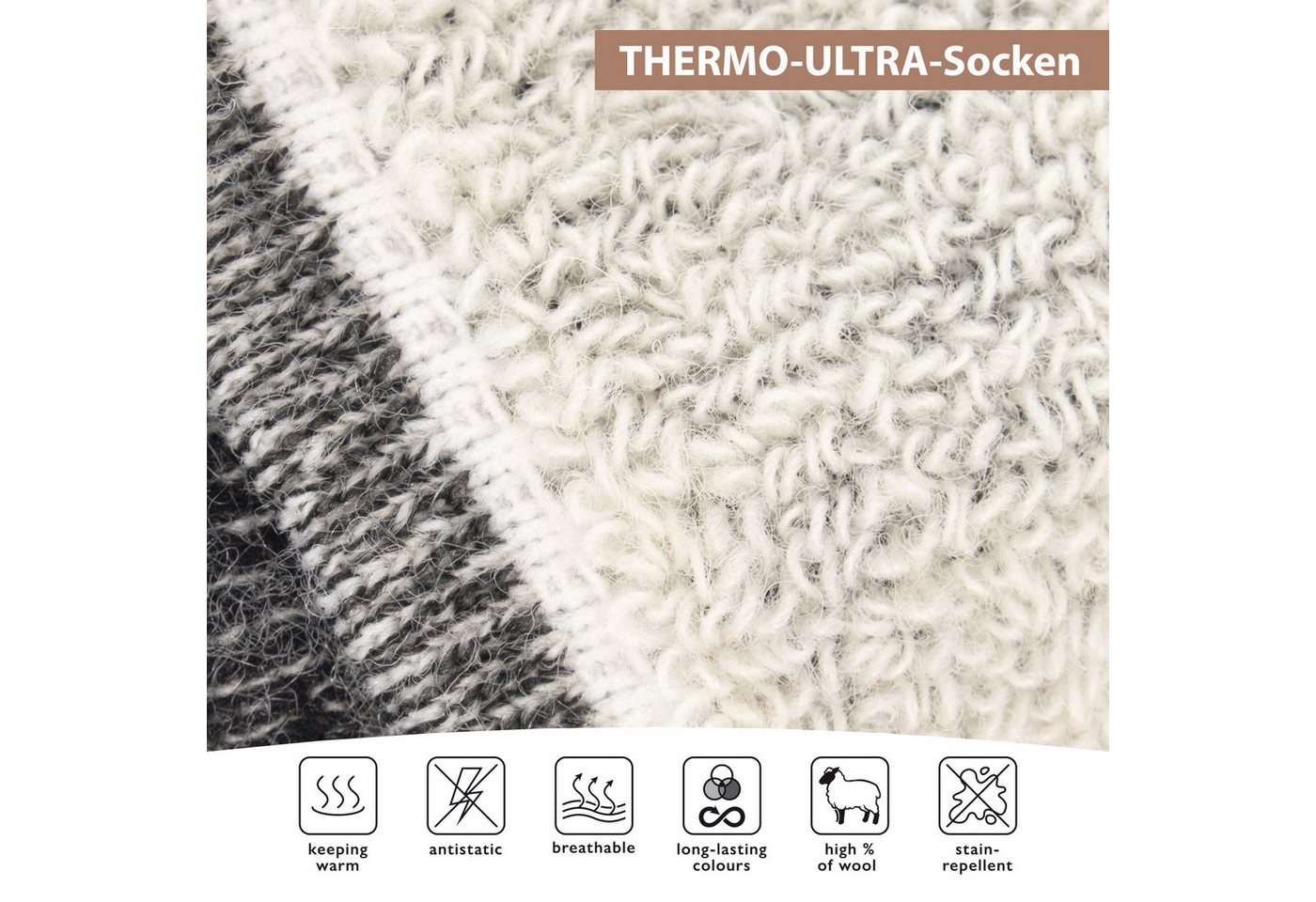 Footstar Thermosocken THERMO-ULTRA Wollsocken - Damen Herren & Kinder (1er & 2er) Bild 5