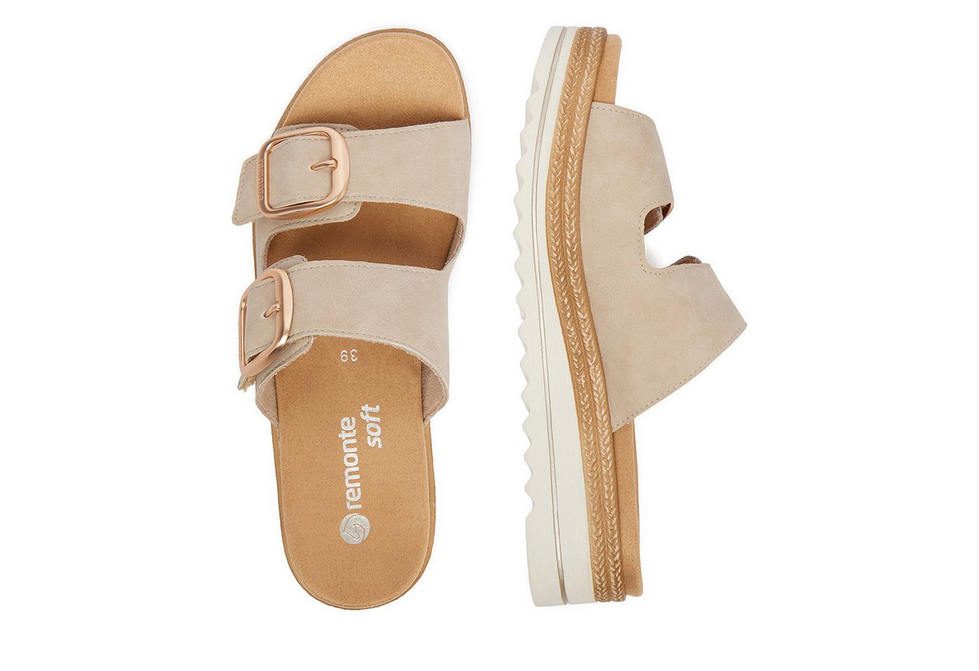 Remonte Remonte Damen-Flip-Flops Beige Badepantolette Bild 4