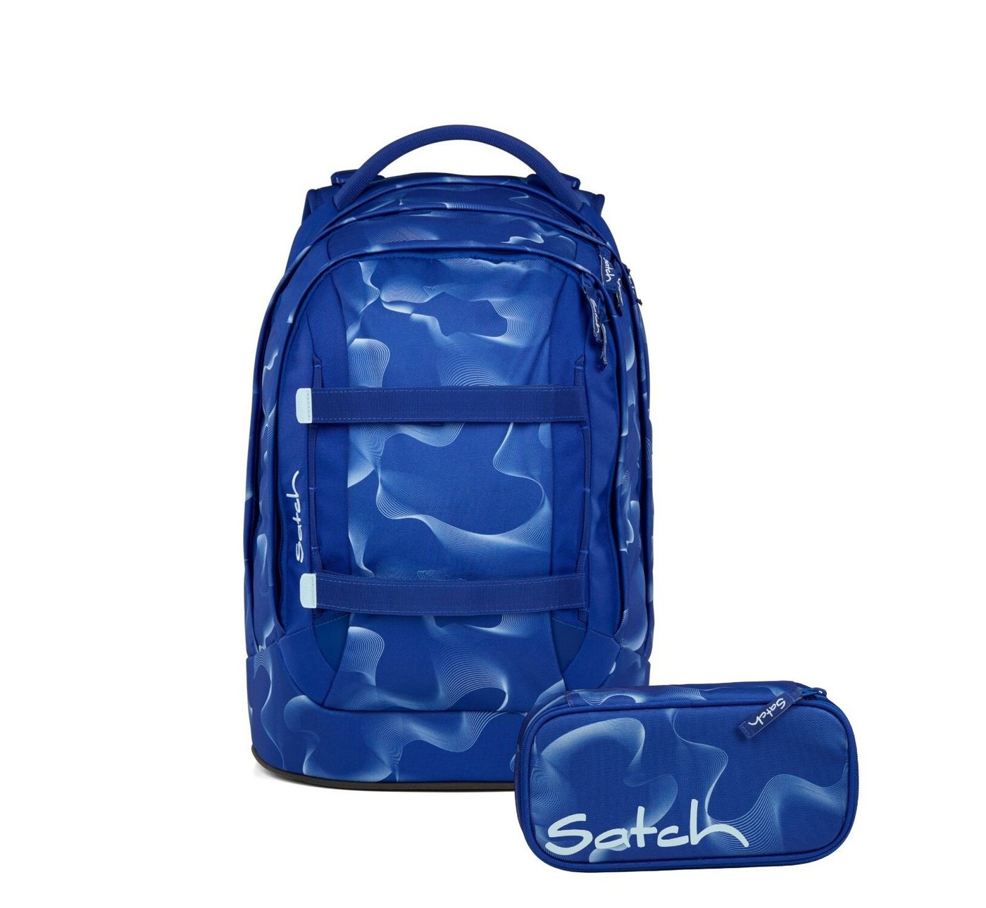 Satch Schulranzen Schulrucksack-Set PACK Vibrant Blue 2-teilig (2-teilig), ergonomisch, Your-Size-System: auf Körpergröße anpassbar Bild 2
