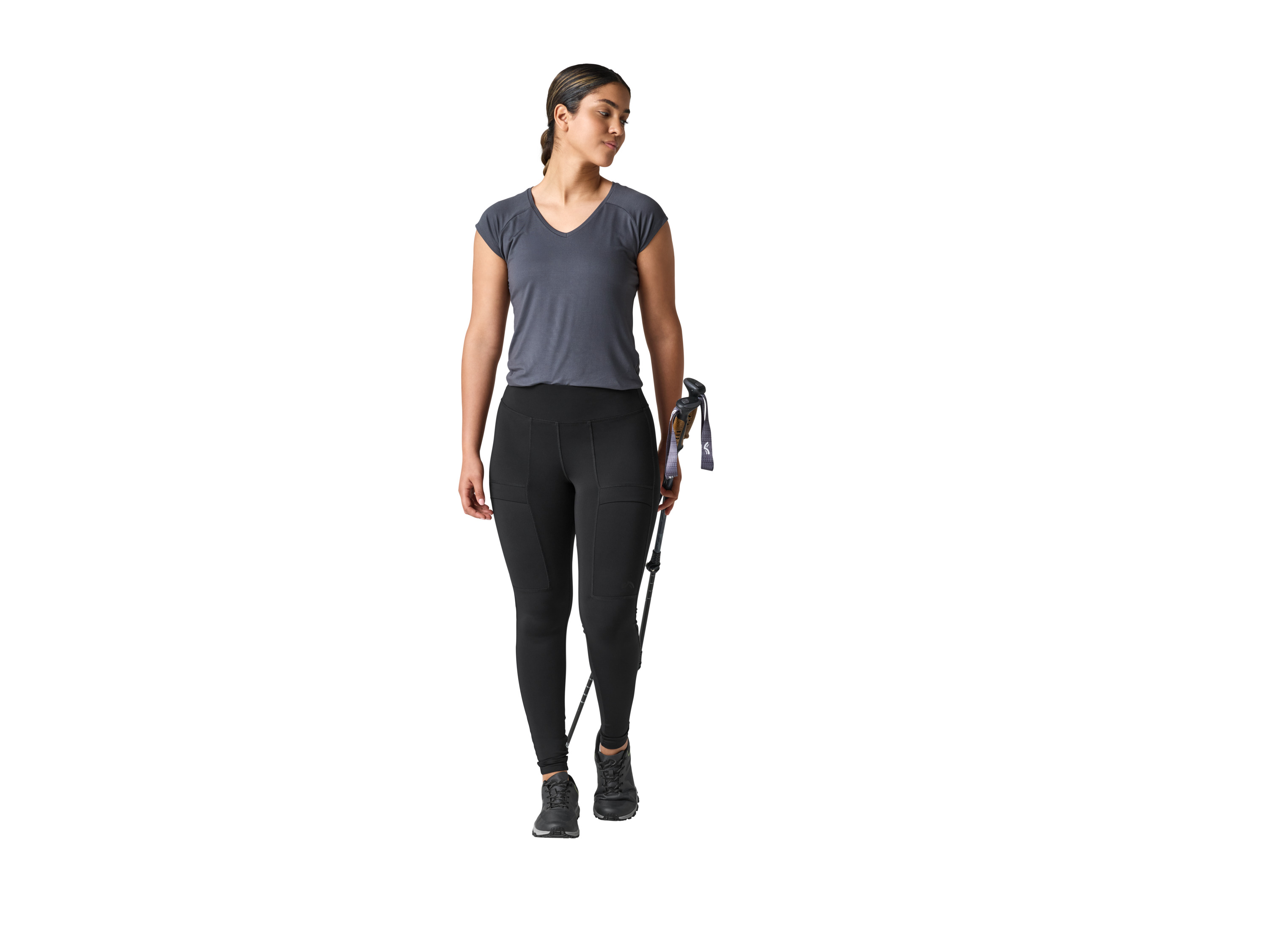 CRIVIT Damen Funktionstights Outdoor (Schwarz, L(44/46))