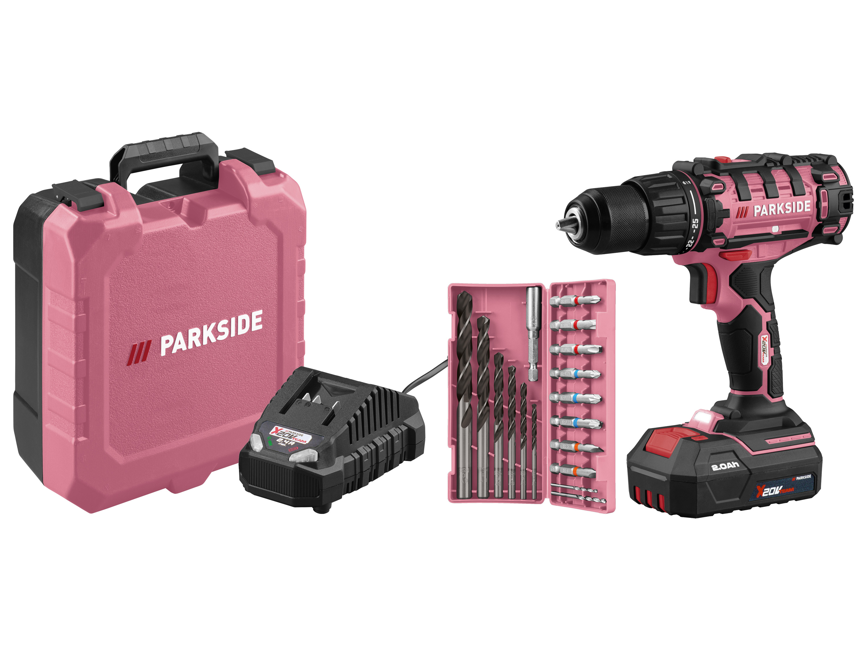 PARKSIDE® 20 V Akku-Bohrschrauber Limited Edition »PABS 20-Li G8«, mit Akku und Ladegerät (Rosa) Bild 3