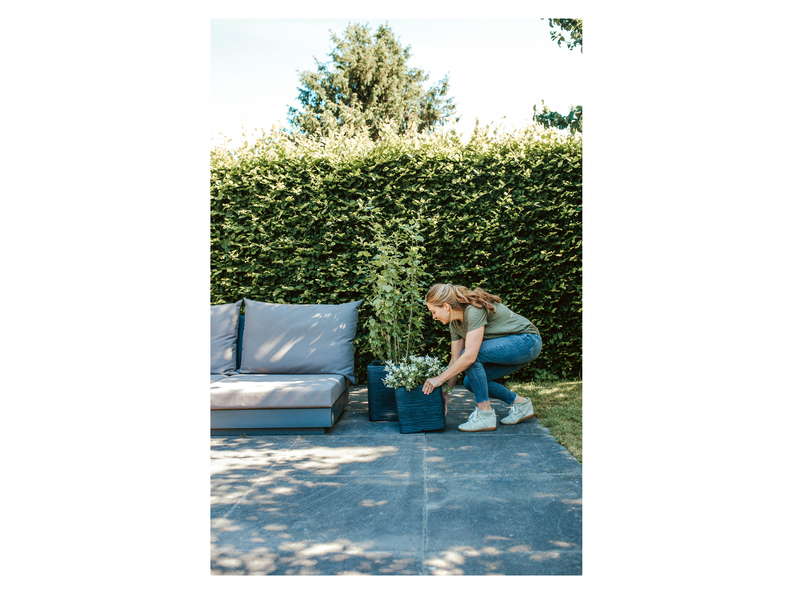 CAPI EUROPE Blumentopf quadratisch (30 x 30 x 30 cm, Schwarz)