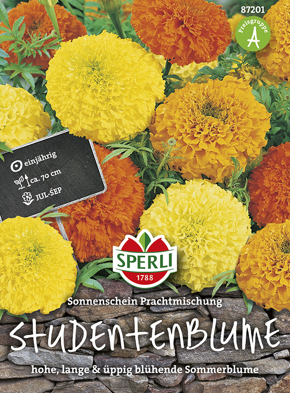 Studentenblumen Tagetes Sonnenschein Prachtmischung - Blumensamen - Sperli