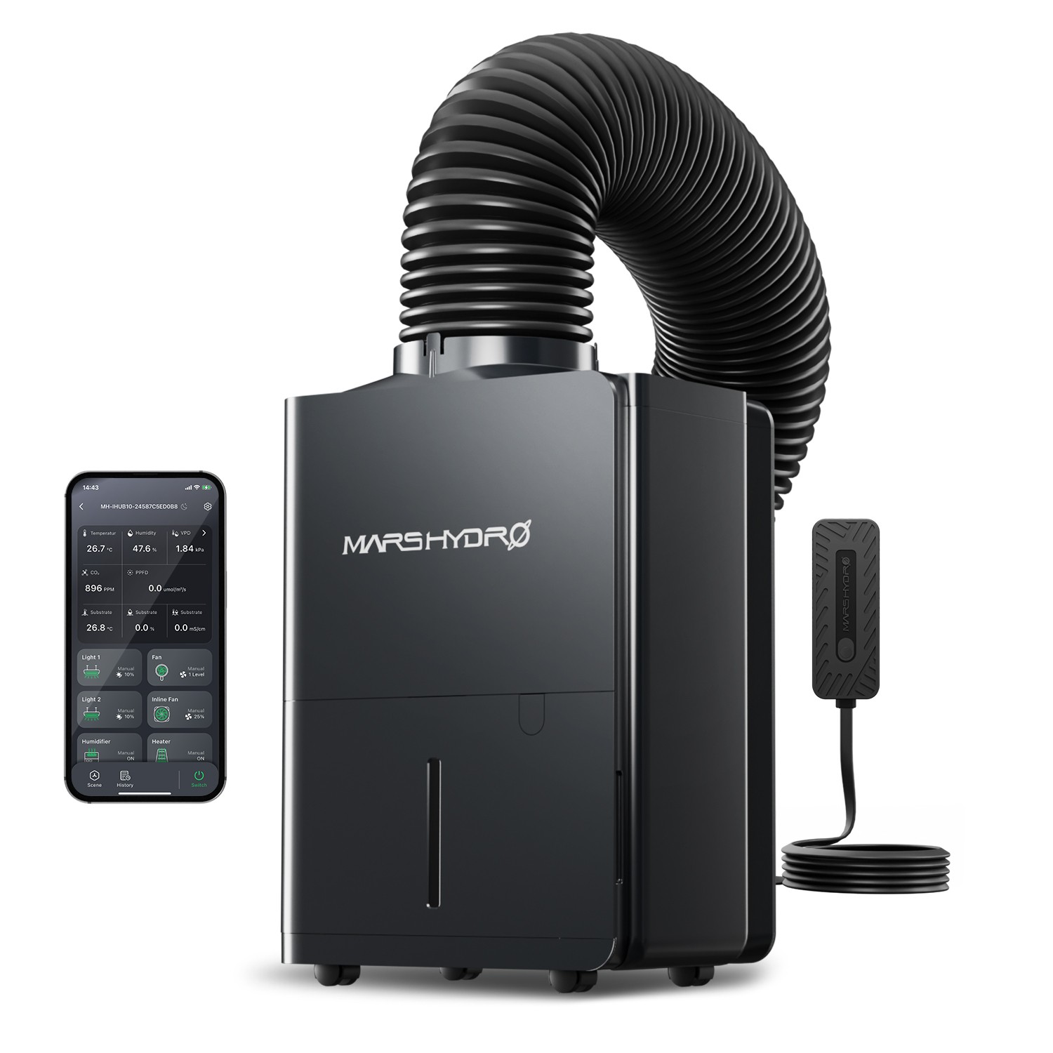 Mars Hydro 12l/tag Entfeuchter Für Wachstumszelt Smart Control Über Icontrol 2.0
