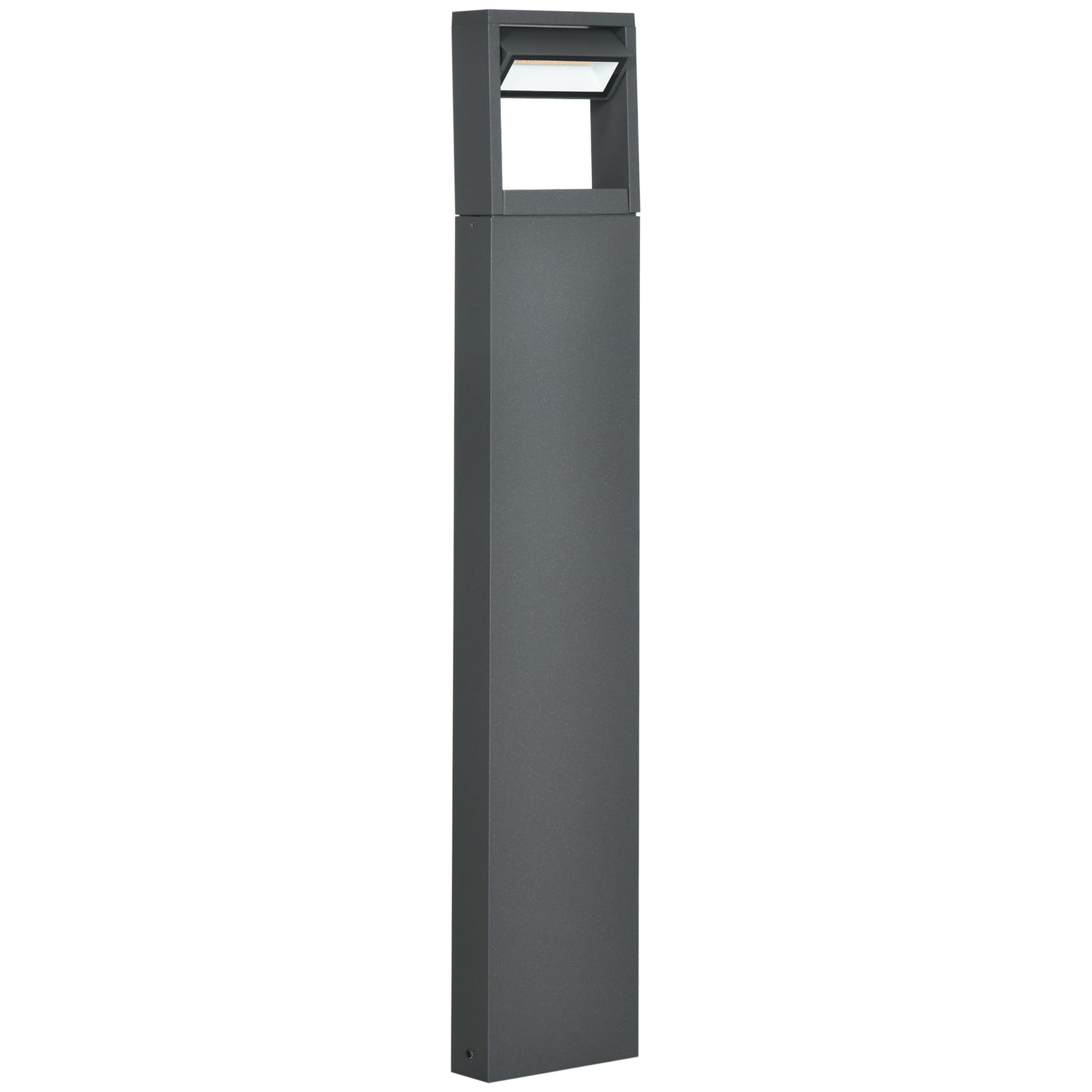 Gartenleuchte Pollerleuchte Mit Warmweißem Led, Verstellbarer Neigungswinkel, Ip65, Alu, Außenbereich, Dunkelgrau