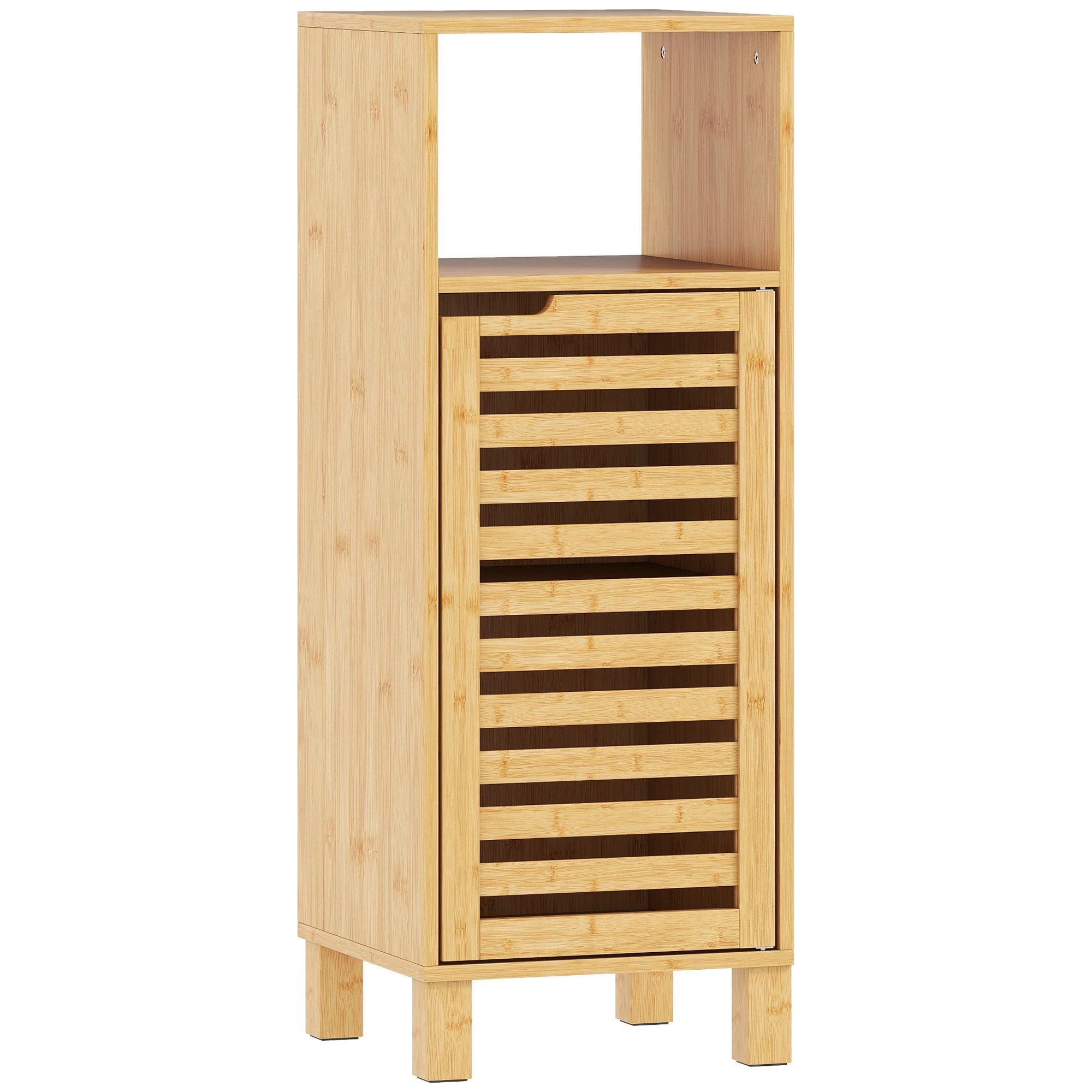 Badezimmerschrank Mit Offenem Fach, Bambus, 30 X 30 Cm