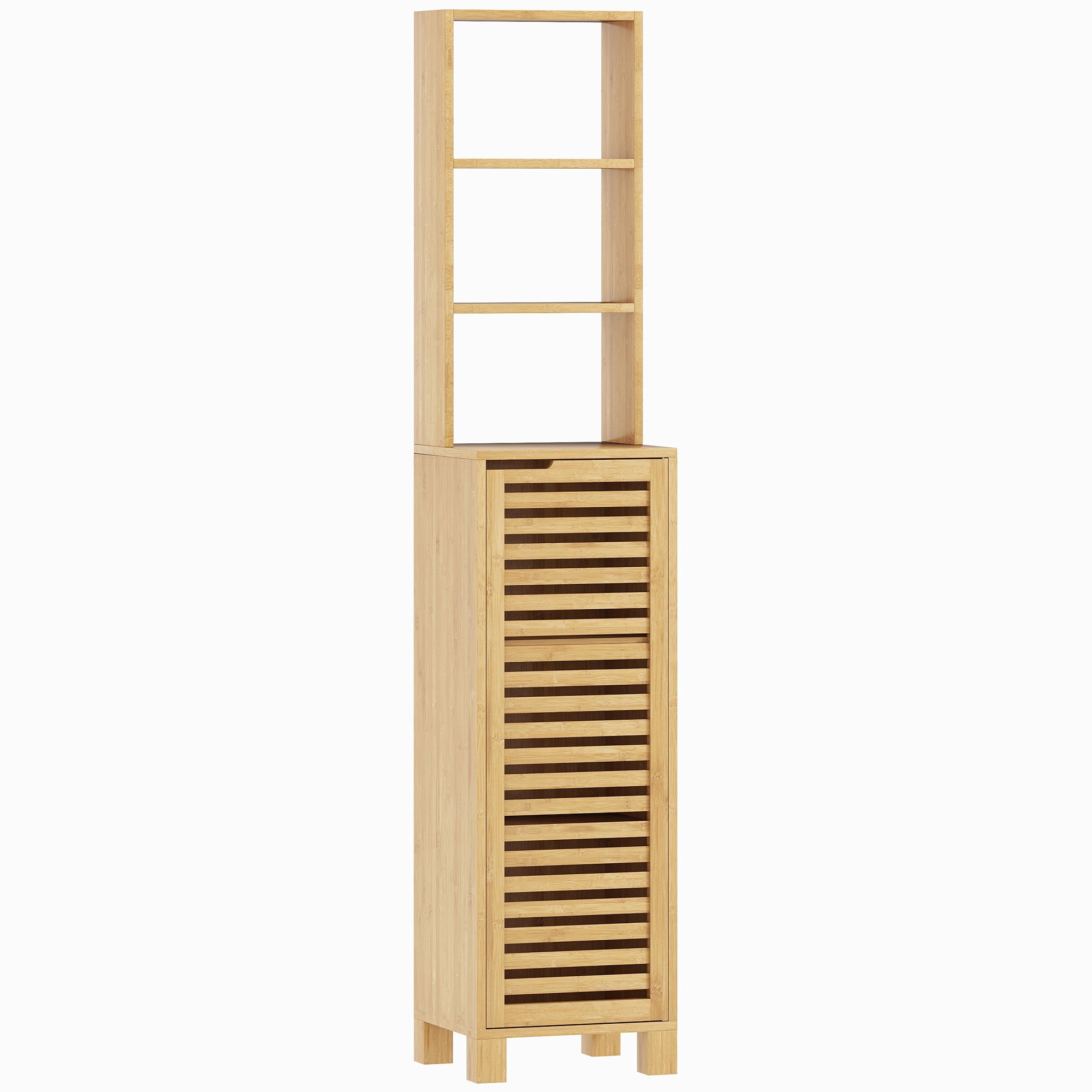 Hoher Badezimmerschrank Aus Bambus Mit Verstellbaren Einlegeboden 34 X 30 X 170 Cm 211774354