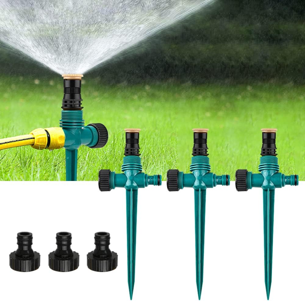 3-teiliges Gartensprenger-set, 360-grad-rasensprenger, Rotierender Sprenger, Automatische Bewässerung, Verstellbarer Bewässerungssprüher Für Rasenflächen, Gärten, Höfe, Pflanzen, Blumen Und Gemüse