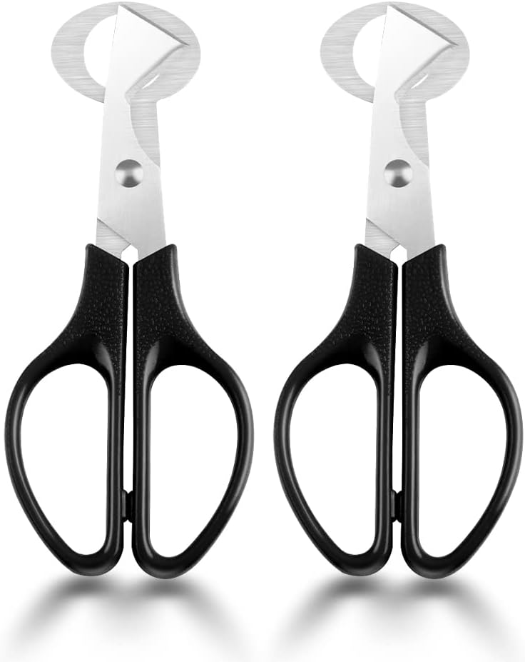 Eierschneider Aus Edelstahl Für Wachteleier, Praktischer Eieröffner Für Küche Und Gastronomie, 2-teiliges Set, Schwarz