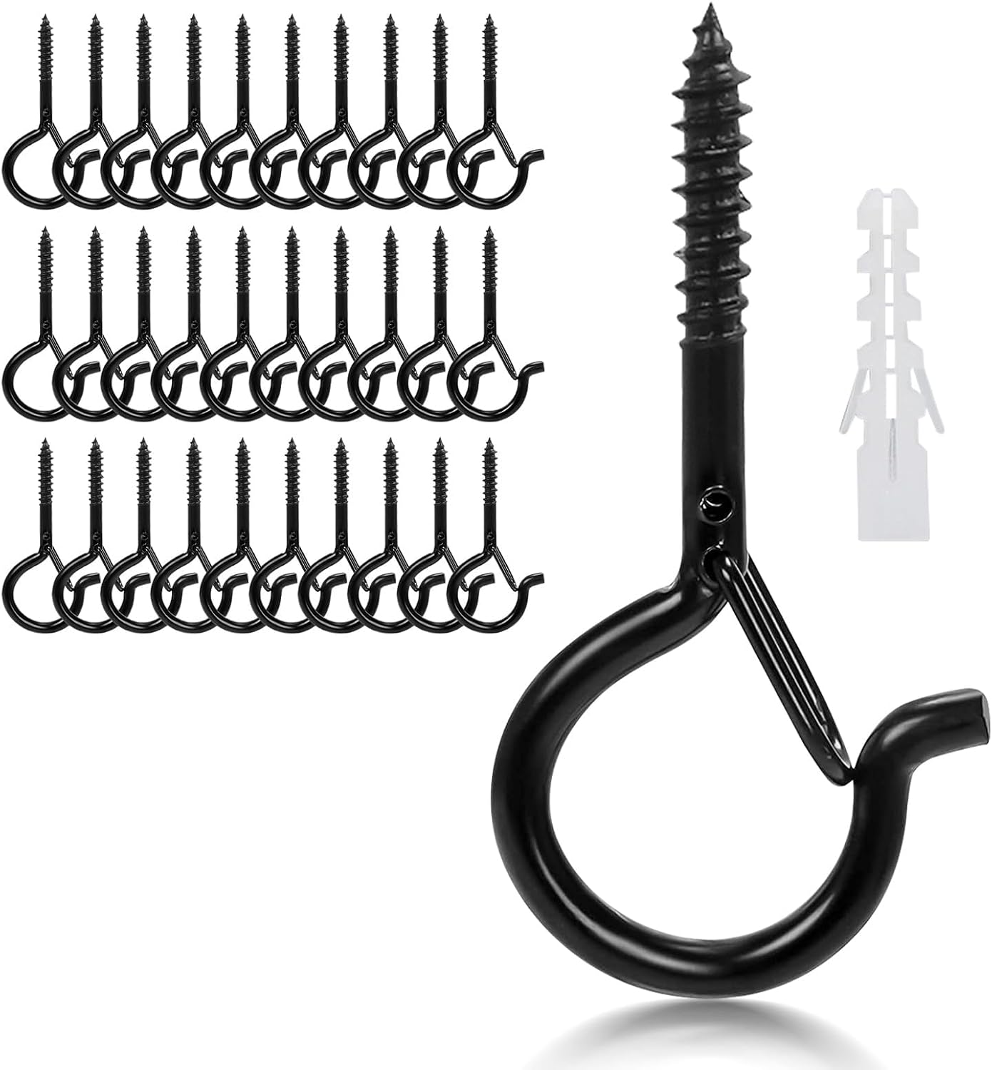 Packung Mit 30 Schraubhaken, Schraubösen, Q-hanger Deckenhaken Mit Sicherheitsschlaufe, Wandhaken Für Den Außenbereich, Garten, Pflanzen, Vogelfutterhäuser, Laternen