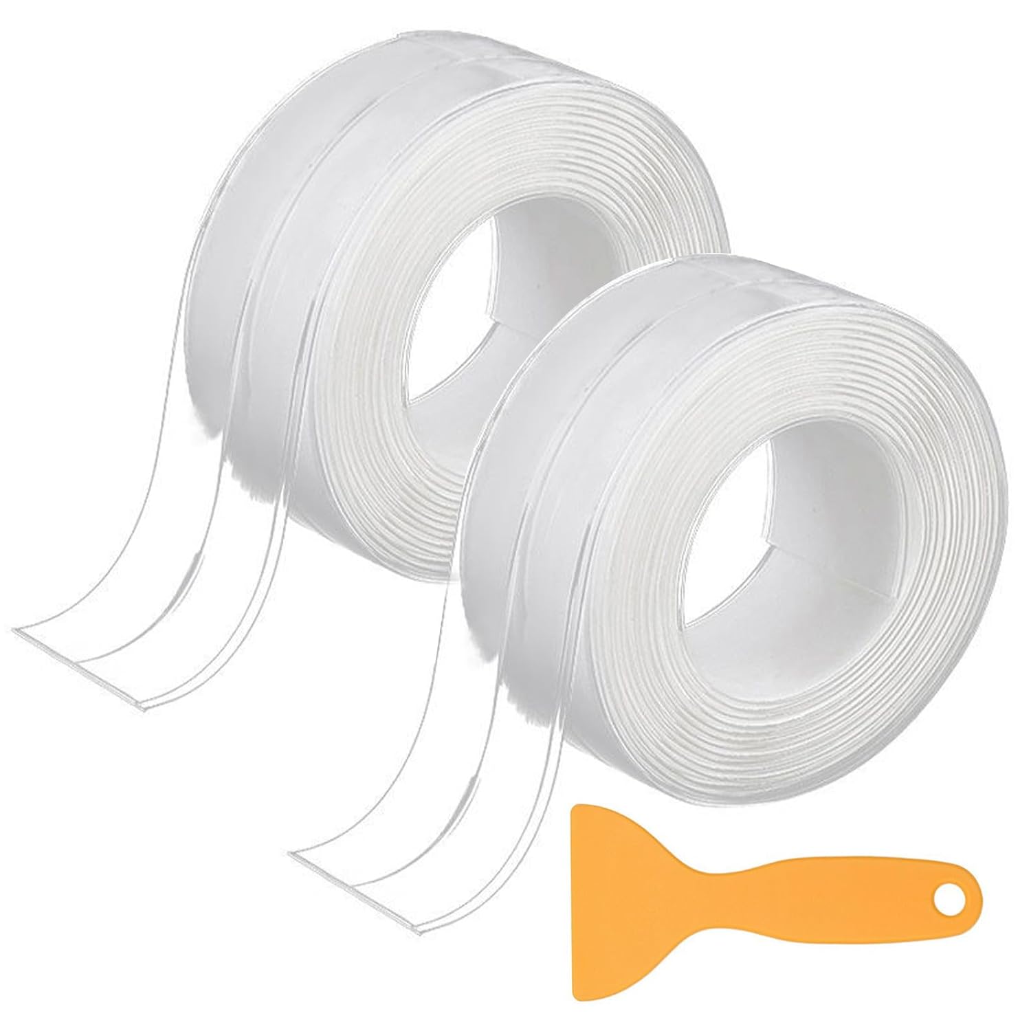 Packung Mit 2 Rollen Selbstklebendem, Wasserdichtem Pvc-dichtungsband (38 Mm X 3,2 M) Für Küche, Bad, Decke, Fugen, Kantenschutz Und Flexible Selbstklebende Sockelleisten.